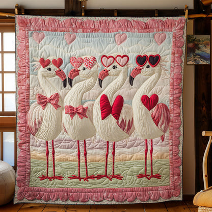 Flamingo Heart WY2201066CL Quilt