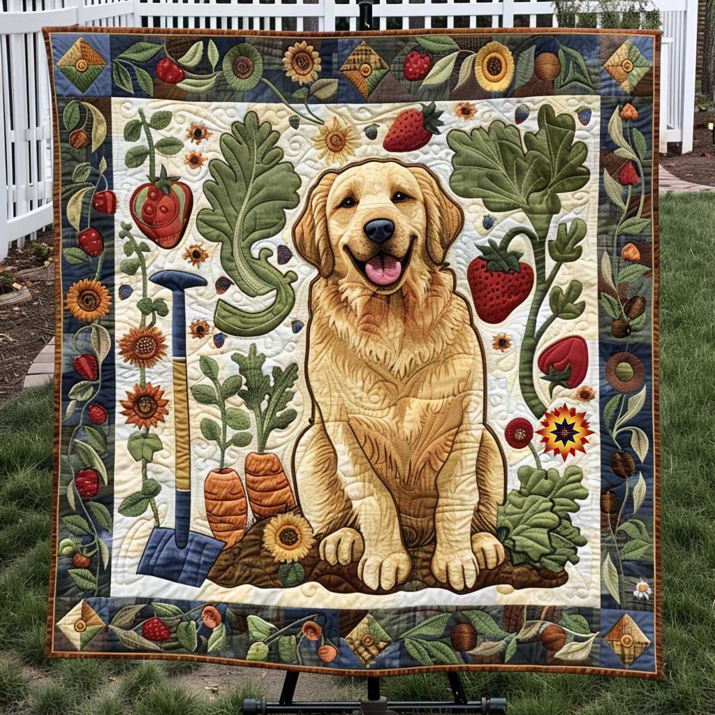 Gardening Golden Retriever WP1610025CL Quilt