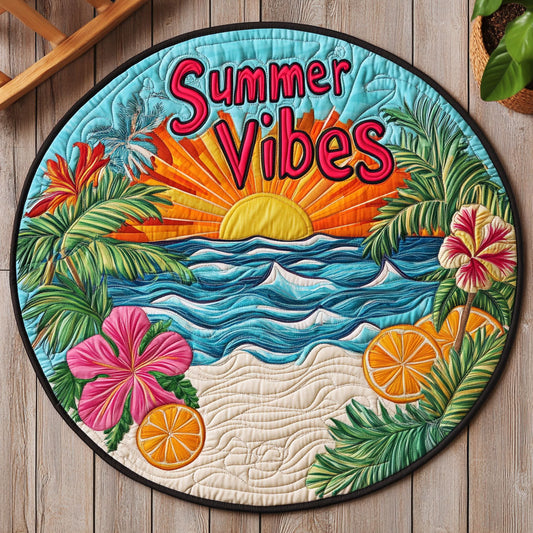 Summer Vibe WJ0104025CL Quilted Round Mat
