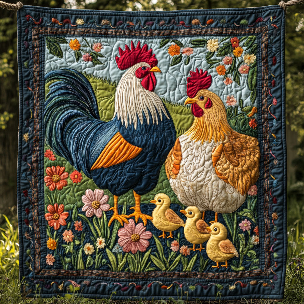 Rooster Flower WT1901016CL Quilt