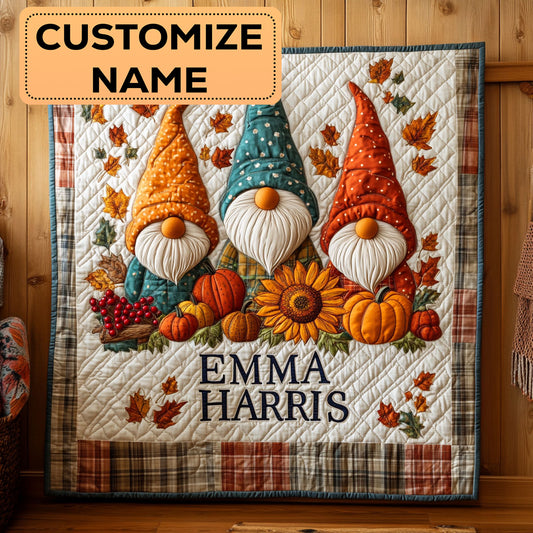 Magic Fall Gnome CW3007041CL Personalized Baby Quilt