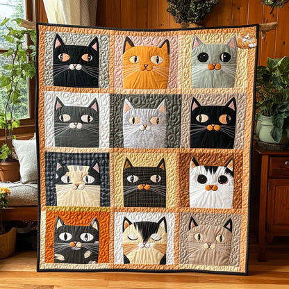 Cat Faces Delight WN2510040CL Quilt