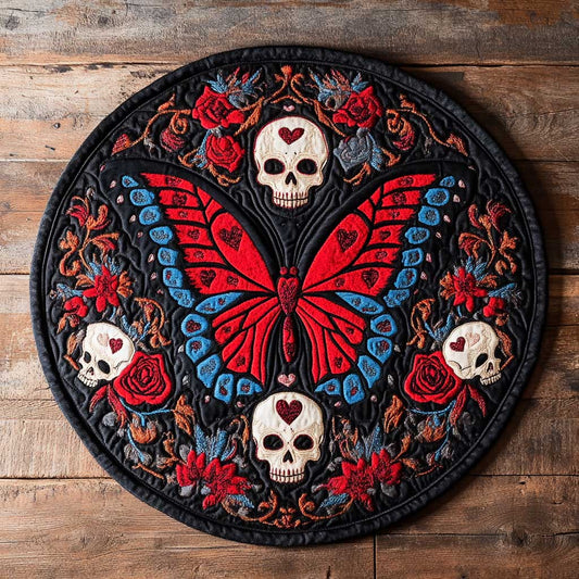 Dark Butterfly WN2504017CL Quilted Round Mat