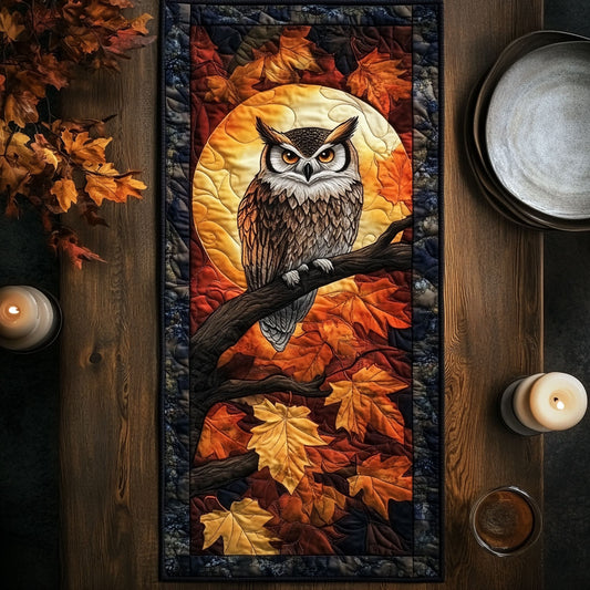 Autumn Owl CW2406001CL Quilted Table Runner