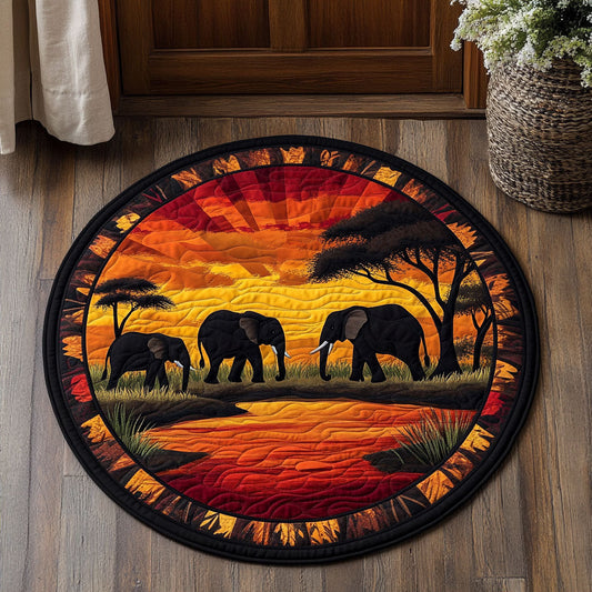 Sahara Elephant WX2605052CL Quilted Round Mat