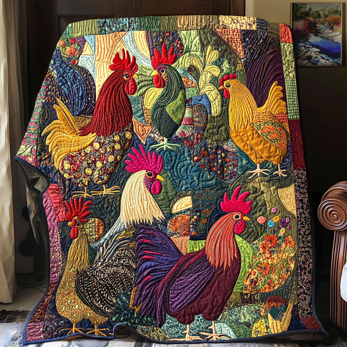 Chicken Family WY0901018CL Quilt