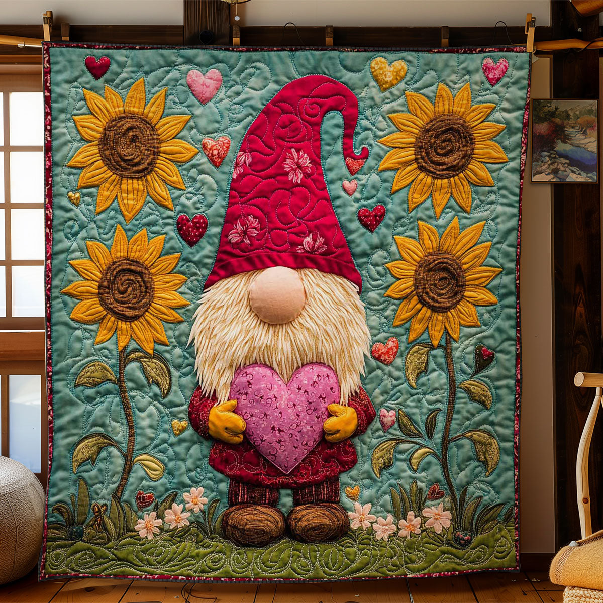 Heartful Gnome WN2512002CL Quilt