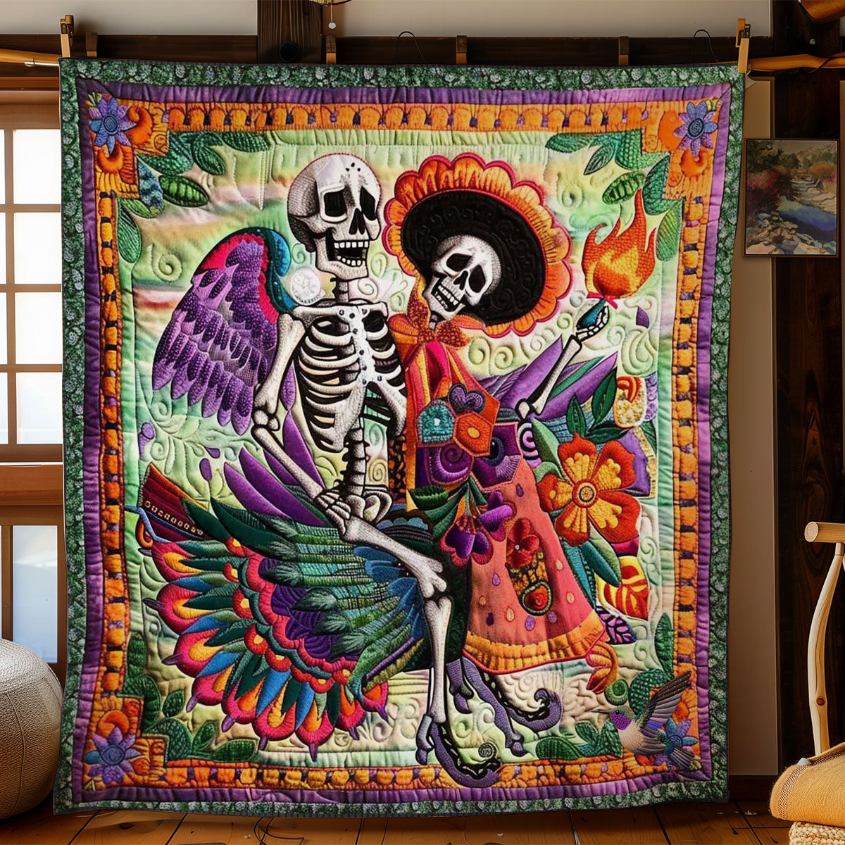 Flying Skeleton Fiesta WN2110042CL Quilt