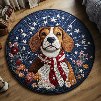 Beagle Freedom Star WN1306007CL Quilted Round Mat