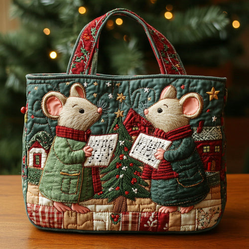 Christmas Mouse Gathering CW1311013CL Quilted Tote Bag