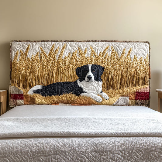 Dog On Paddy Field QA3112018CL Quilted Headboard Slipcover