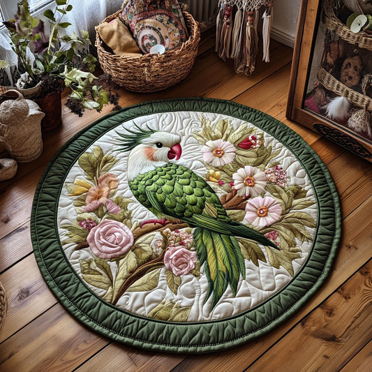 Royal Green Cockatoo WY1408049CL Quilted Round Mat