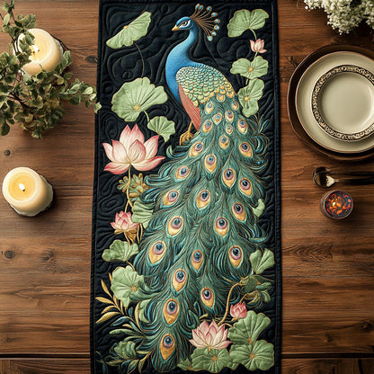 Peacock Lotus CW1207031CL Quilted Table Runner
