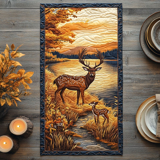 Autumn Deer CW2006004CL Quilted Table Runner