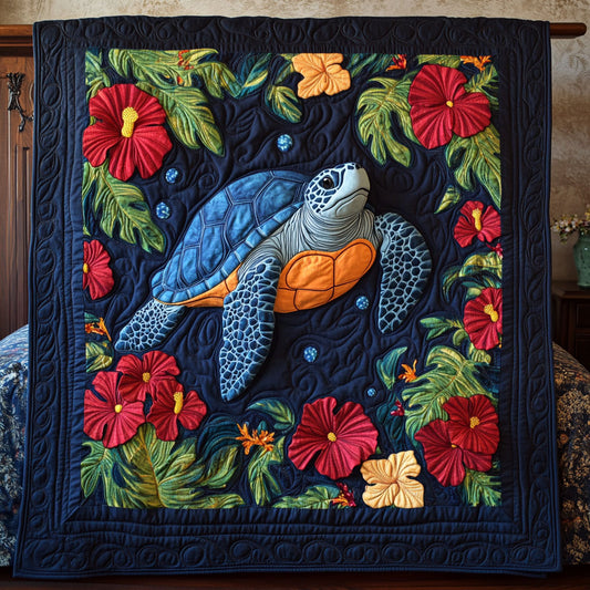 Turtle And Hibiscus DH0110020CL Quilt