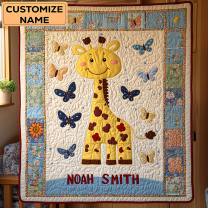Happy Giraffe WY1807019CL Personalized Baby Quilt