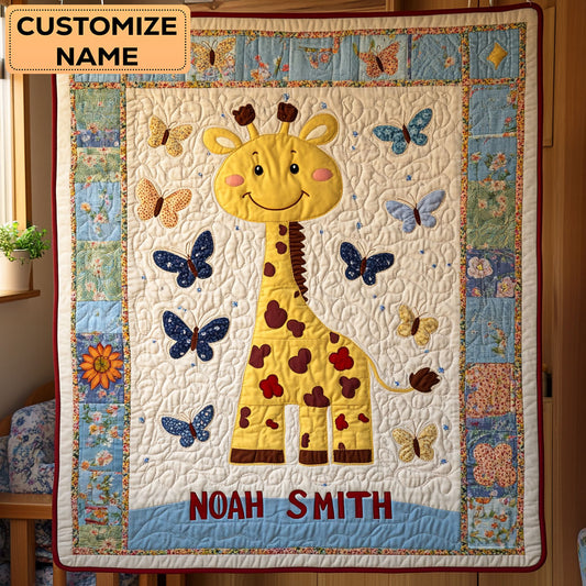Happy Giraffe WY1807019CL Personalized Baby Quilt