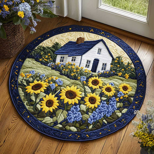 Farmhouse Meadow Light WN1605014CL Quilted Round Mat