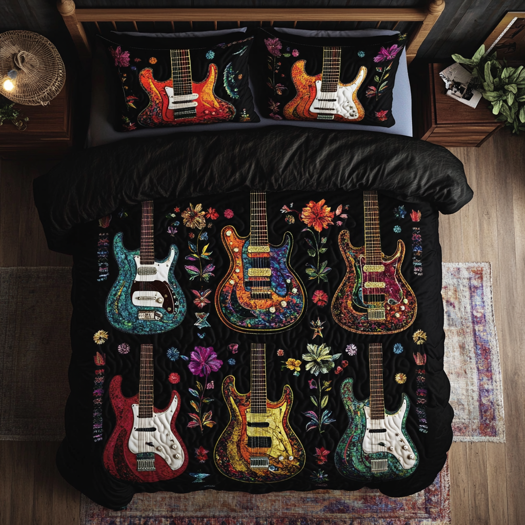 Floral Guitars XR1003006CL Duvet Cover Set