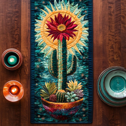 Flower Cactus WY0506024CL Quilted Table Runner