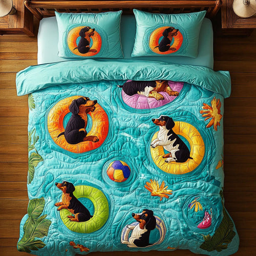 Dachshund Pool Party WY2006015CL Duvet Cover Set