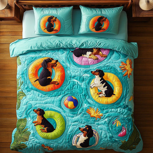Dachshund Pool Party WY2006015CL Duvet Cover Set