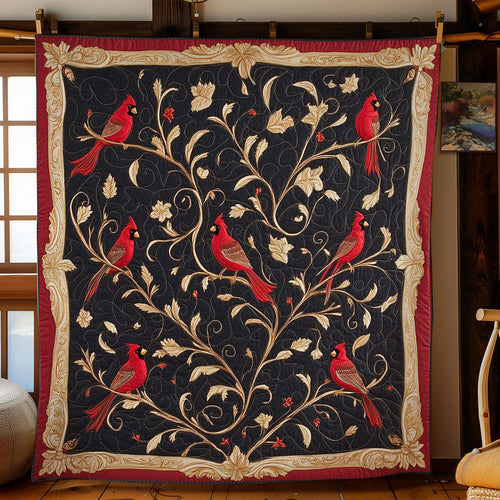 Gold Tree And Cardinal WY1902073CL Quilt