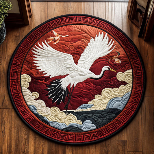 Charming Crane CP2107015CL Quilted Round Mat