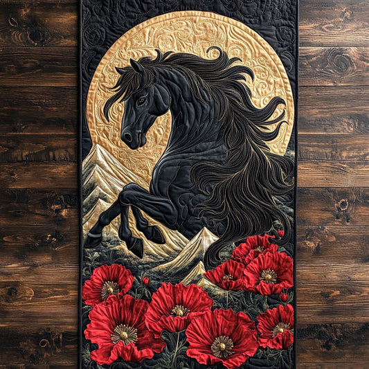 Mystic Horse In Poppy WY3004017CL Quilted Table Runner