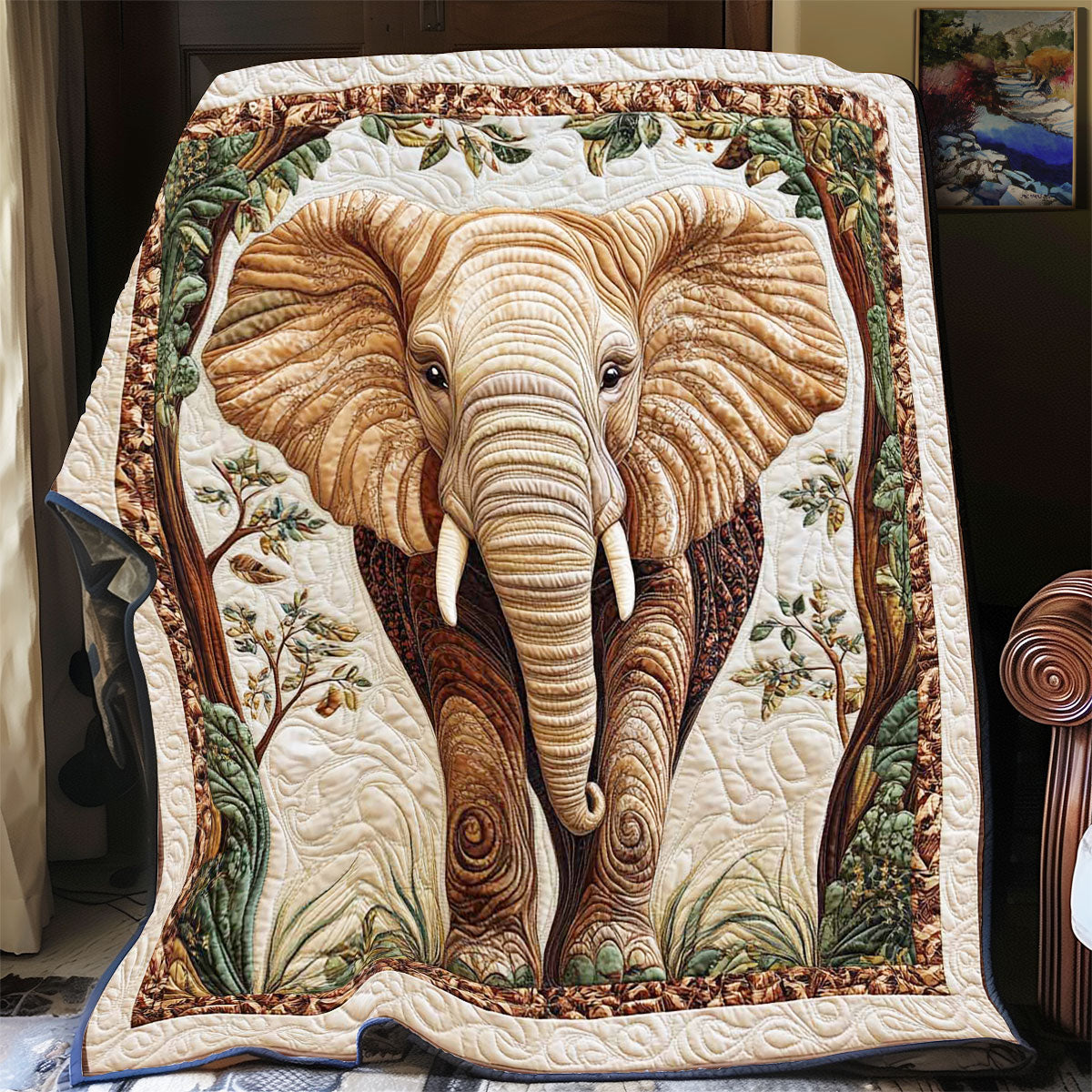 Elephant Oasis WP2612010CL Quilt