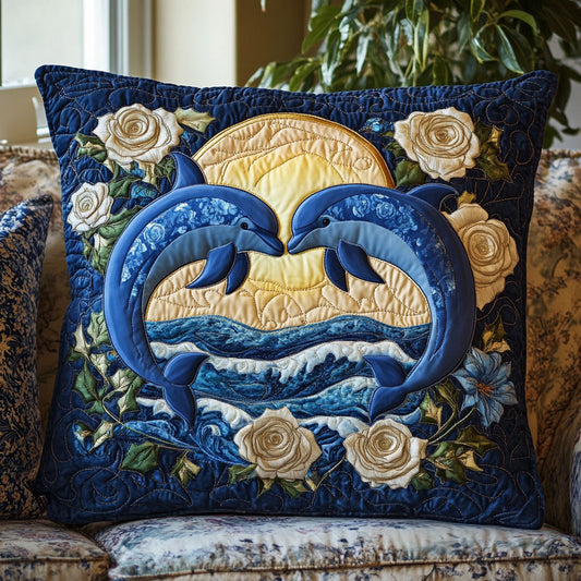 Dolphin Romance CW0701084CL Quilt Pillow Case