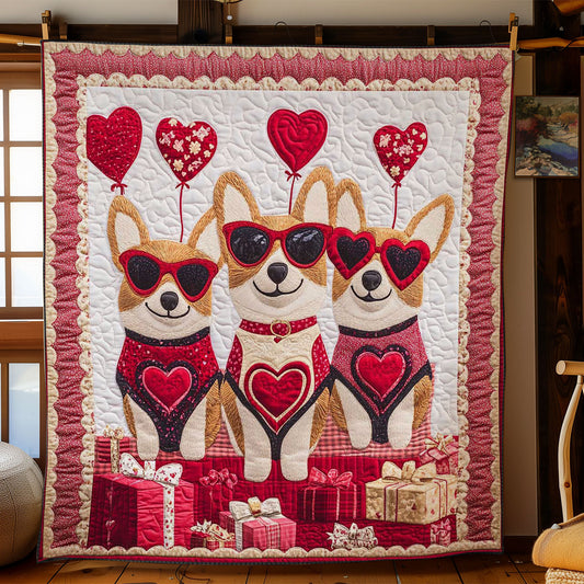 Corgi Love Celebration WN3112016CL Quilt