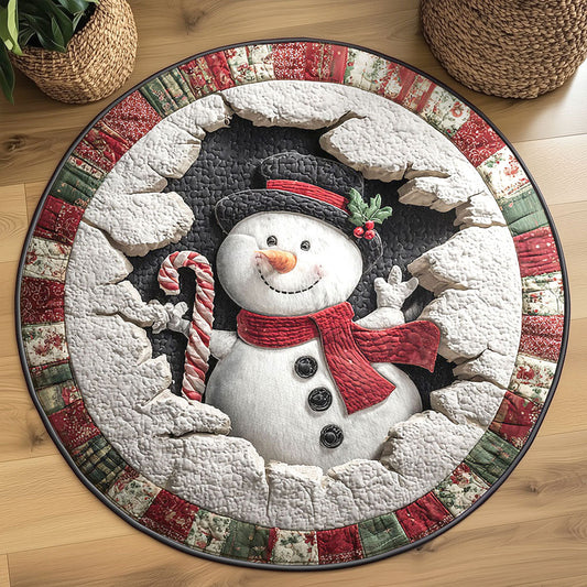 Snow Spark Snowman WN1111080CL Quilted Round Mat