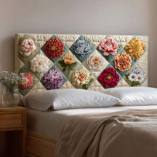 Heirloom Petals CP2412037CL Quilted Headboard Slipcover
