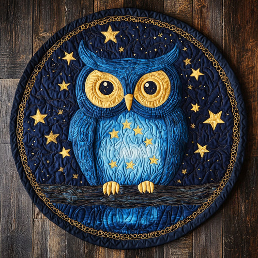 Starry Night Owl CW2107035CL Quilted Round Mat