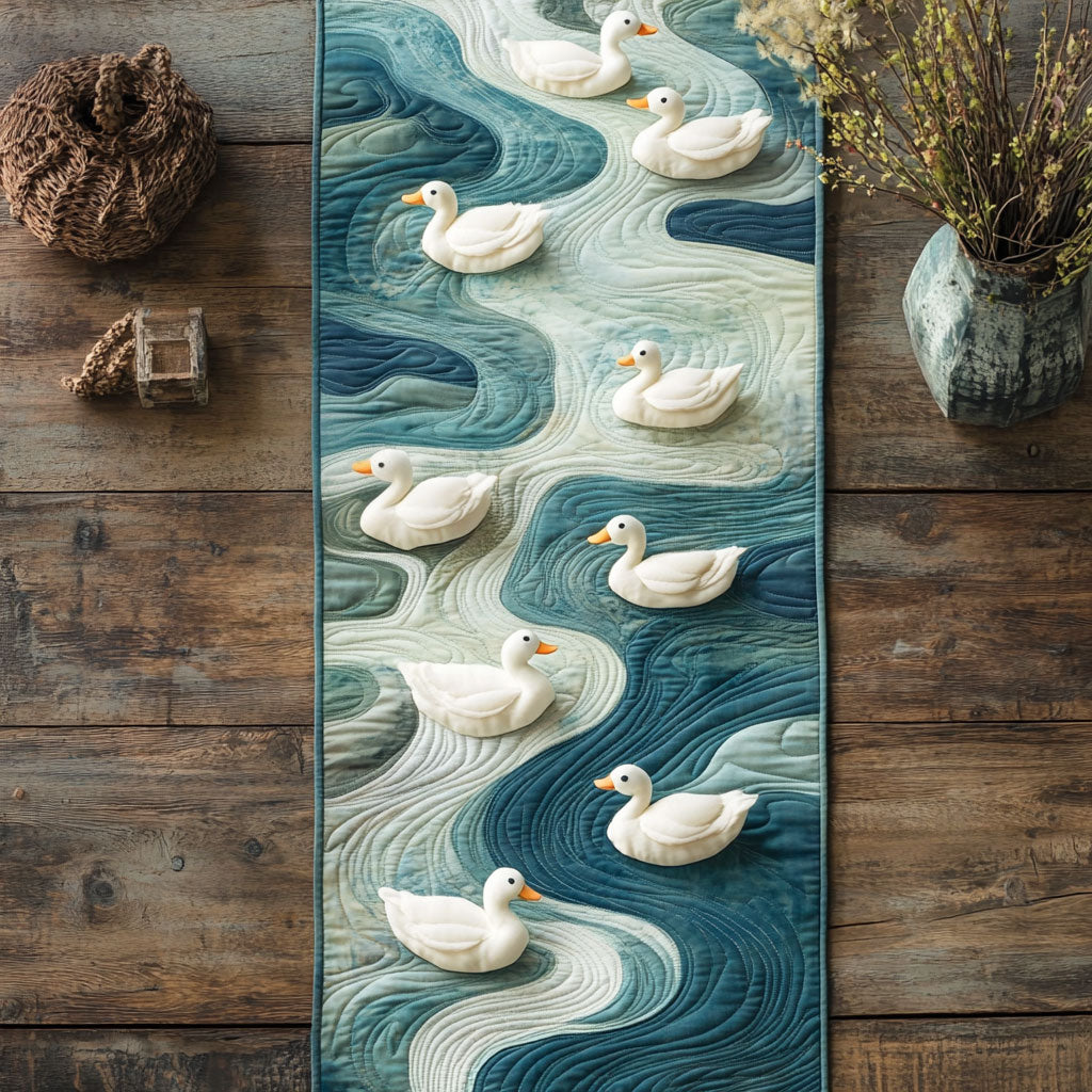 Ducks On River CP2904012CL Quilted Table Runner