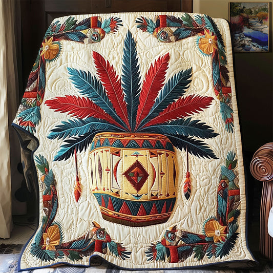 Native Feather Drum WY2101070CL Quilt