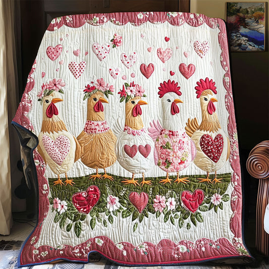 Heart Chicken WY1701044CL Quilt