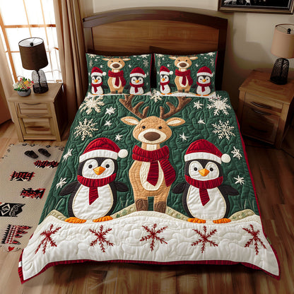 Christmas Reindeer And Penguin WJ2711035CL Duvet Cover Set