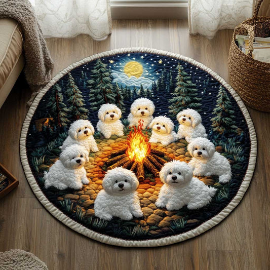 Bichon Frise Adventure WN1703003CL Quilted Round Mat