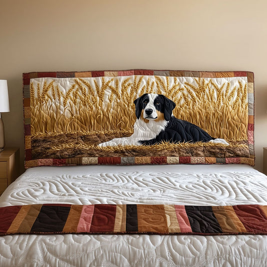 Dog On Paddy Field QA3112016CL Quilted Headboard Slipcover