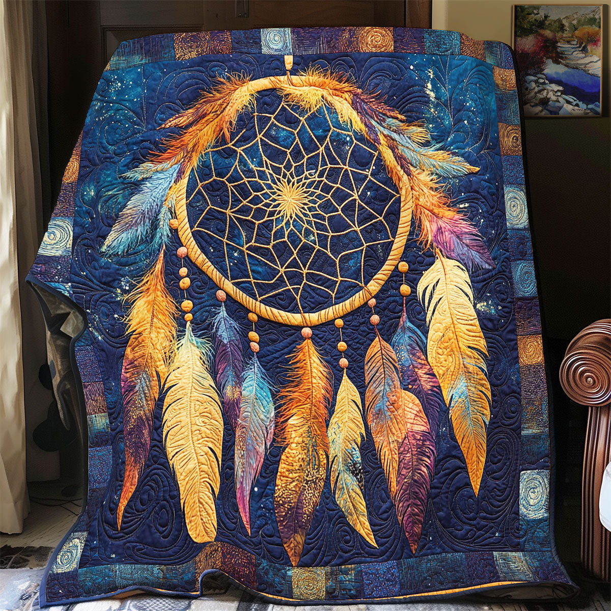 Colorful Feather Dreamcatcher WY0602134CL Quilt