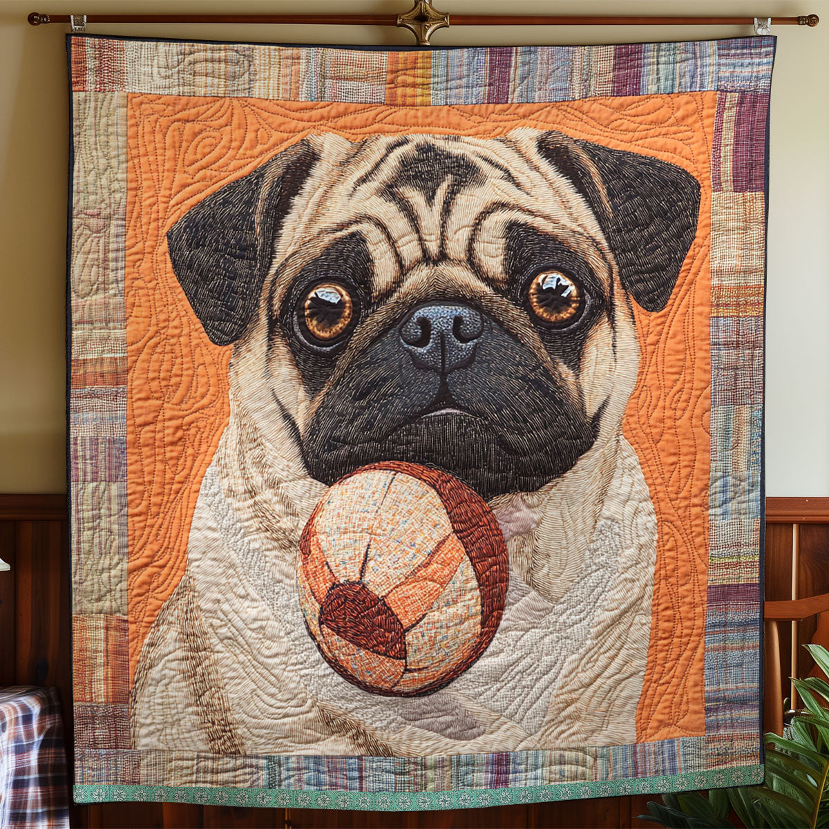 Pug Ball WX1812033CL Quilt