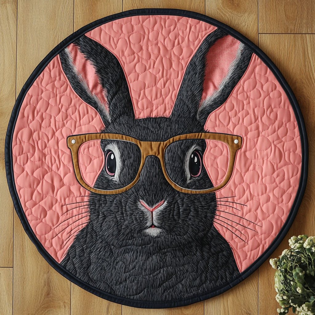 Black And Pink CP2105015CL Quilted Round Mat