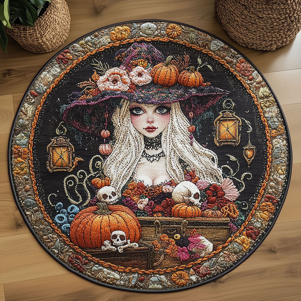 Grinning Witch WN1908037CL Quilted Round Mat
