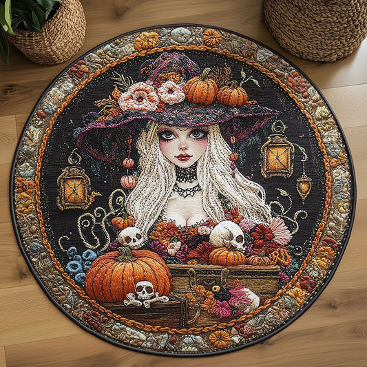 Grinning Witch WN1908037CL Quilted Round Mat