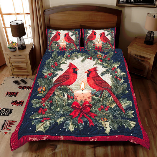 Christmas Wreath Couple Cardinal WP2111010CL Duvet Cover Set