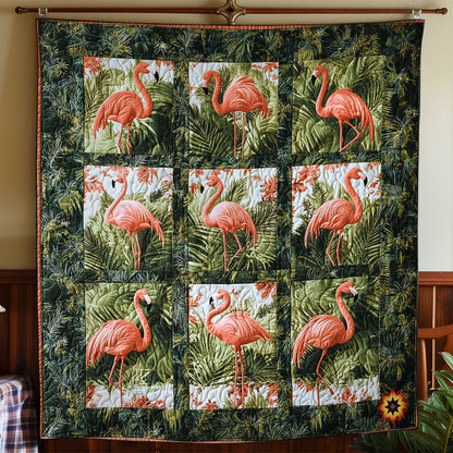 Flamingo In Tropical Forest WY2712025CL Quilt