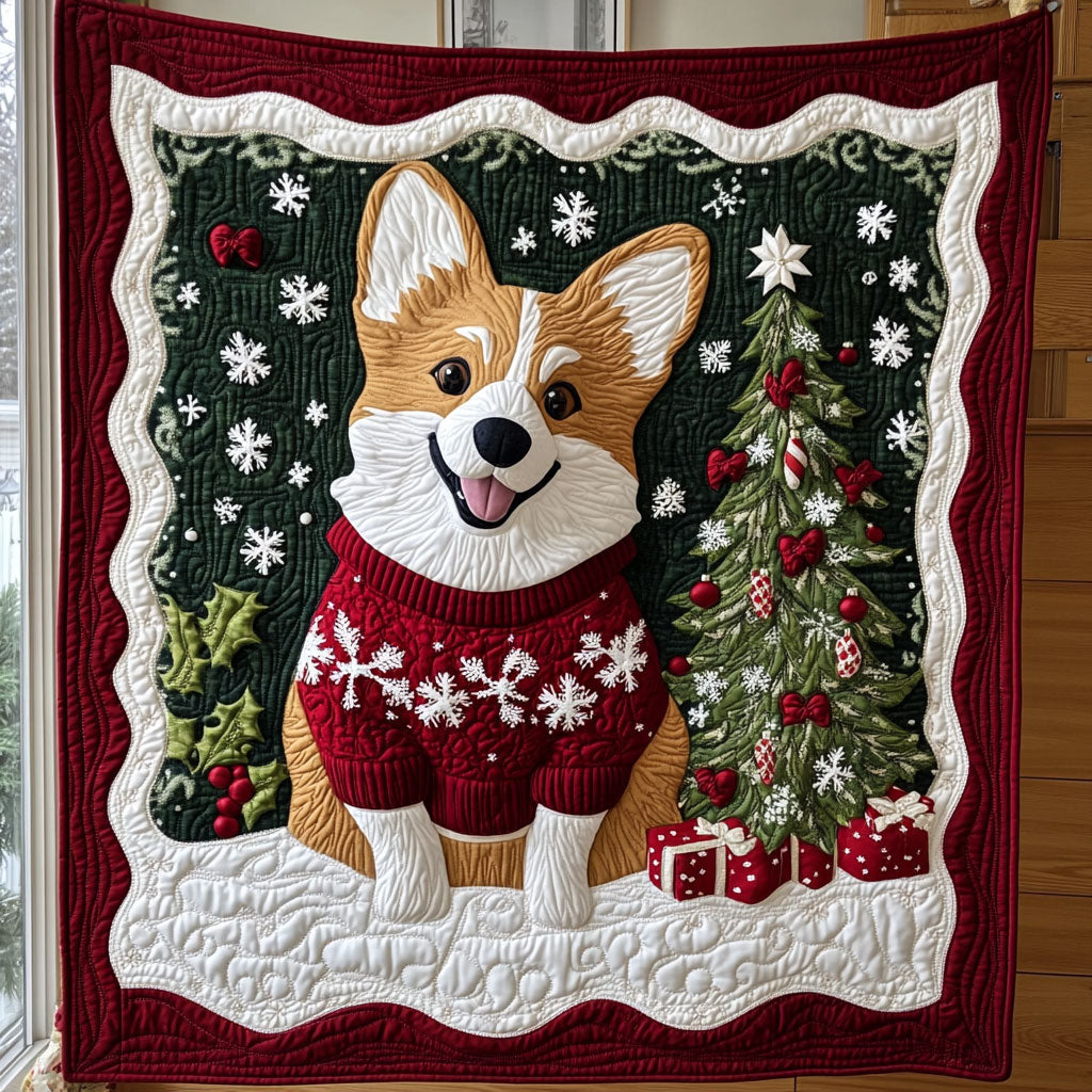 Snowy Corgi CP1208054CL Quilt