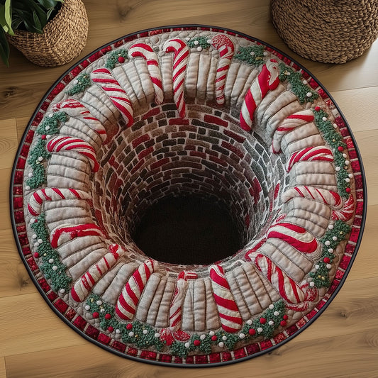 Santa’s Descent WN0110046CL Quilted Round Mat